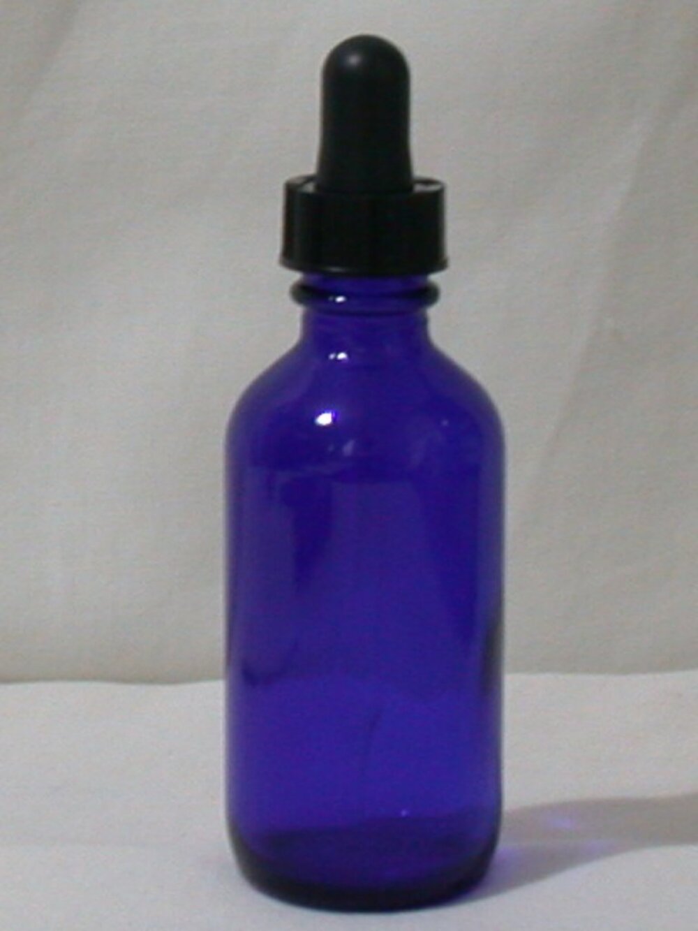 12 (Twelve) 2 oz Cobalt Blue Glass Boston Round Bottles + Glass Dropper NWOT